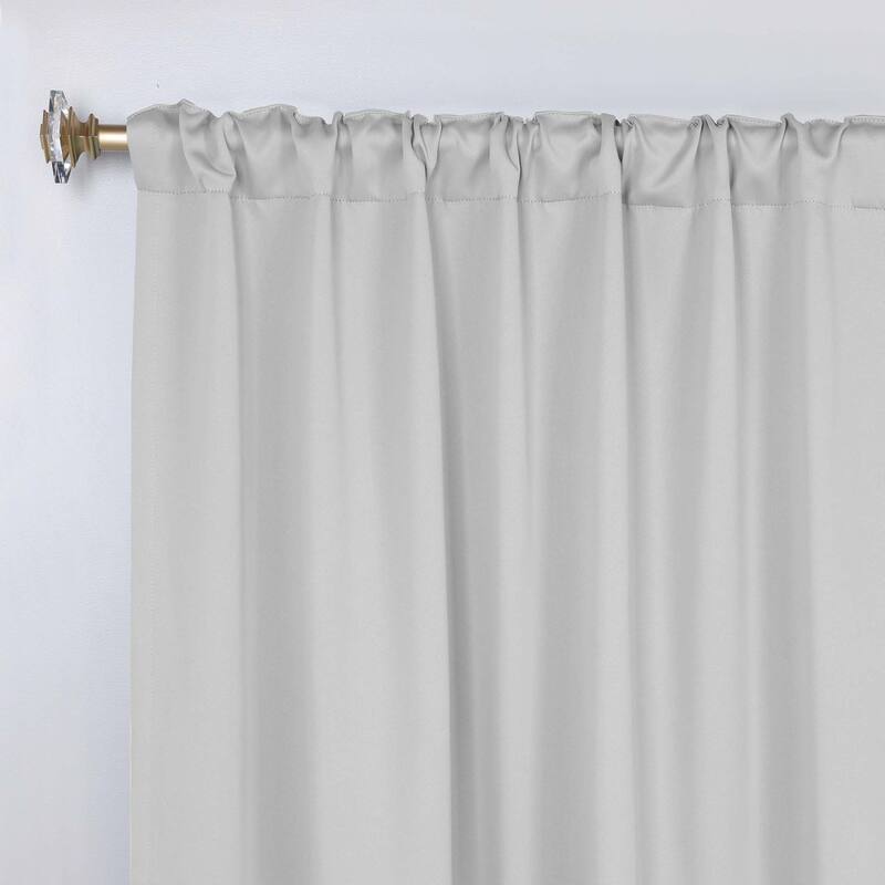 Superior Solid Machine Washable Room Darkening Curtains with Back Tabs, Set of 2