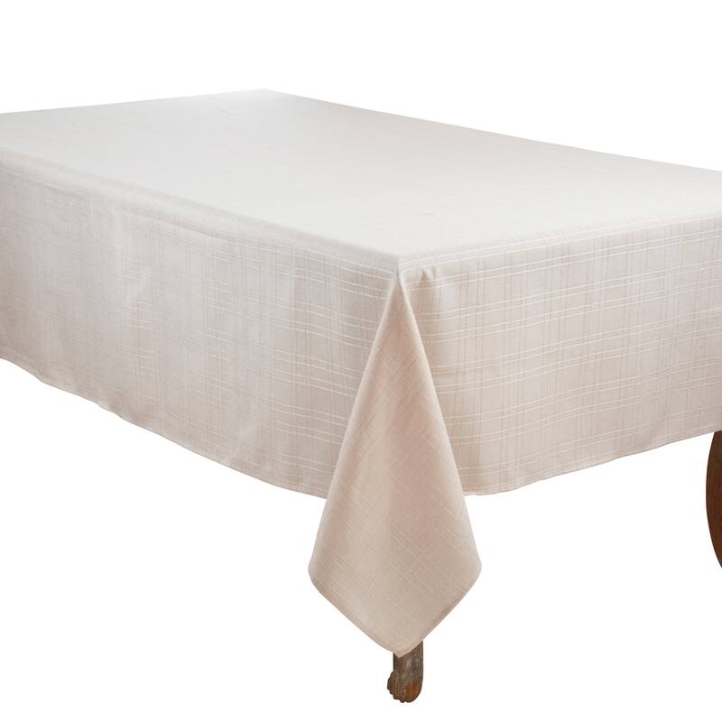 Refined Stitched Plaid Tablecloth