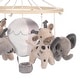 preview thumbnail 2 of 3, Lambs & Ivy Linen Safari Musical Elephant/Giraffe Baby Crib Mobile