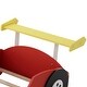 preview thumbnail 9 of 13, Twin Size Race Car Themed Platform Bed with Functional Wheels and Side Rails for Kids' Room Decor and Safety