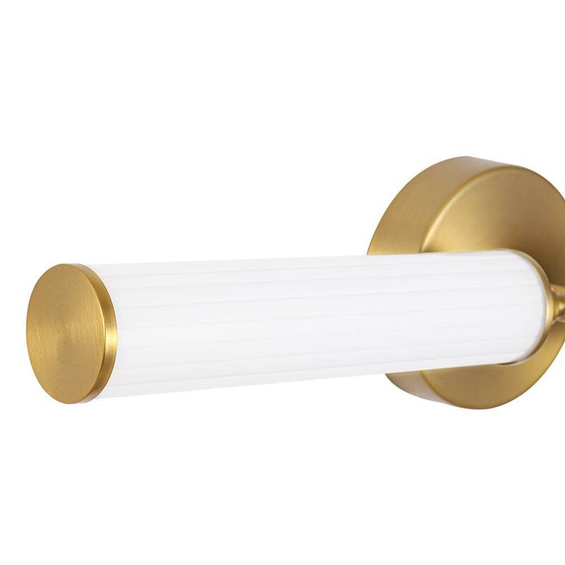 2-Light Dimmable LED Linear Milky Ribbed Tube Vanity Wall Light
