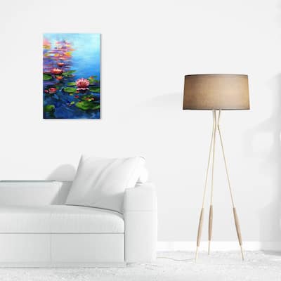 Wynwood Studio Canvas Floral and Botanical Doll Memories - House of lilies Blue and Modern & Contemporary Wall Art Canvas Print