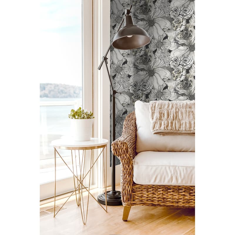 Harry & Grace Ink Rose Peel and Stick Wallpaper