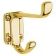 preview thumbnail 6 of 11, Baldwin Estate Double Robe Hook Non-Lacquered Brass