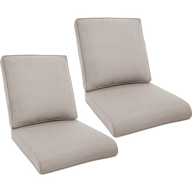 Gymojoy Pillow and Cushion Set Deep Seat Indoor/Outdoor - 25" x 22" x 4" - Two Sets - Beige