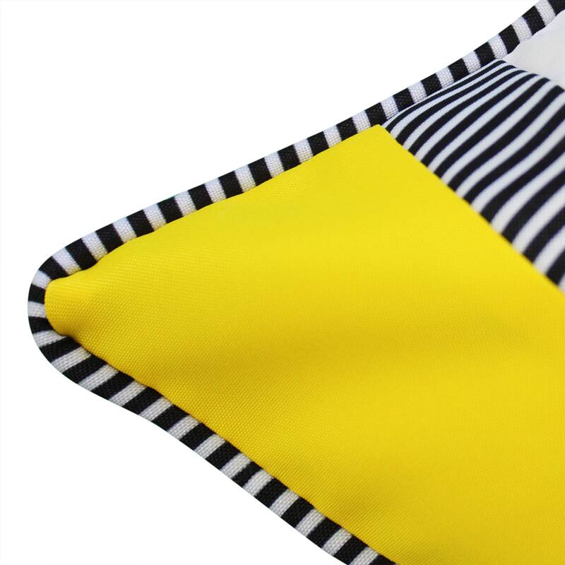 Edie At Home Outdoor Striped Floral Roses Decorative Pillow