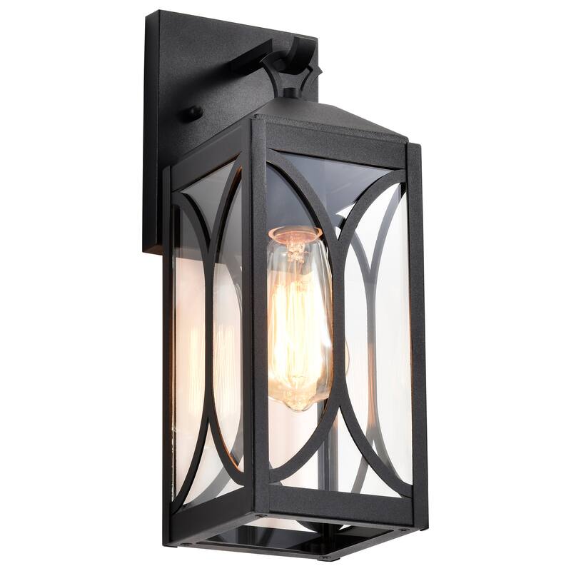 Oaklyn 1 Light Small Wall Lantern Matte Black with Clear Glass