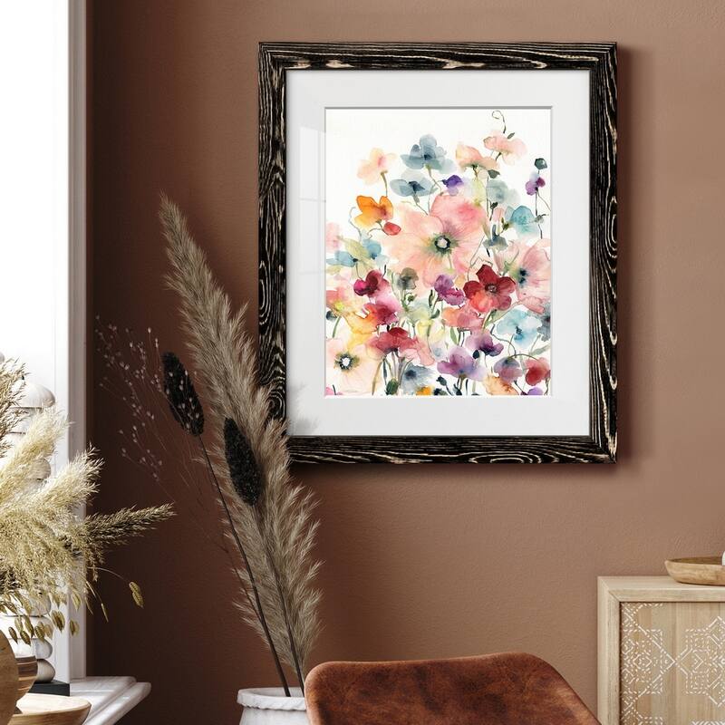 Poppies and Sweetpeas-Premium Framed Print - Ready to Hang