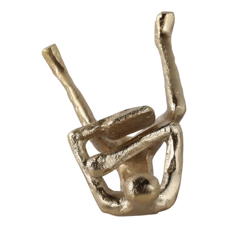 Sitting Man Sculpture Figurine for Home Decor - 6.75", Gold - 6.75"