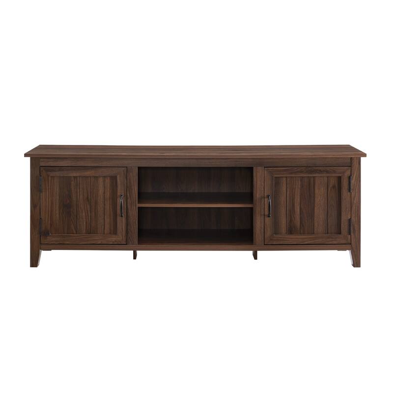 Chic 70" Modern Farmhouse TV Stand with Grooved Doors - Fits TVs Up to 85" for Your Living Room