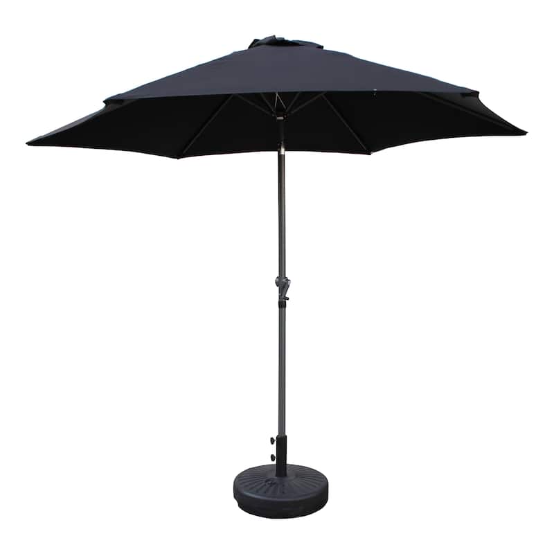 St. Kitts 9-foot Aluminum Patio Market Umbrella - Black