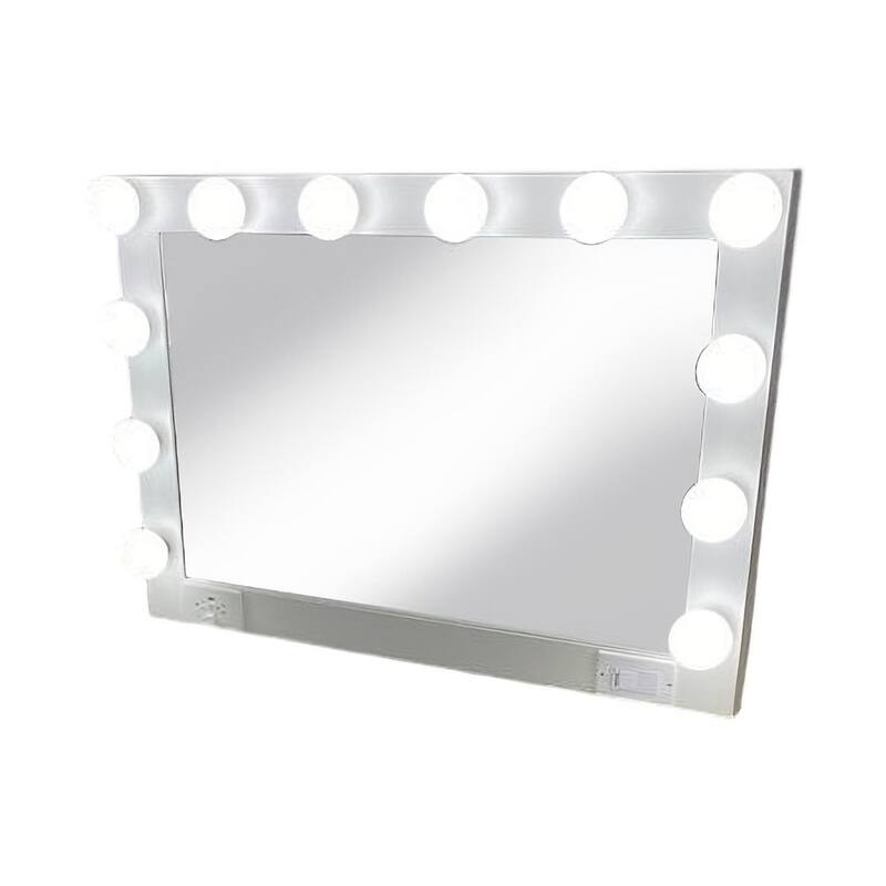 HomeRoots 28" White Wood Framed Accent Mirror