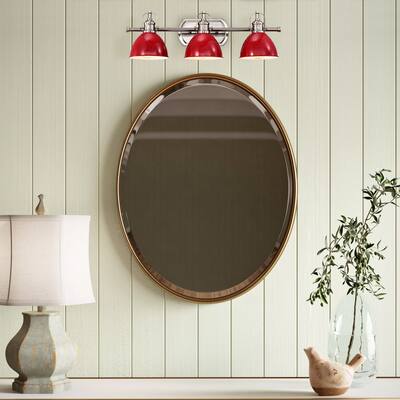 Farmhouse 3-Light Bathroom Vanity with Red Brushed Nickel - 7*24*8