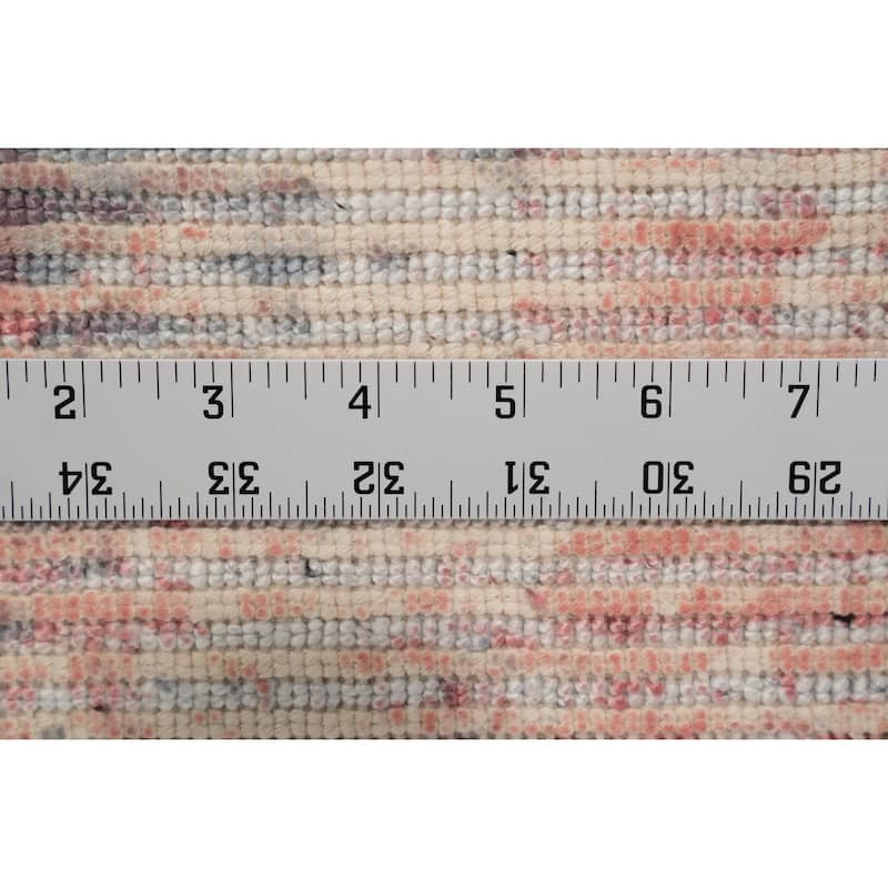 Hand Knotted Oriental Viscose Silk Carpet Modern All-Over Pink Abstract Area Rug - 4' 0'' X 2' 0''