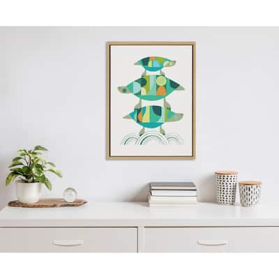 Kate and Laurel Sylvie Turtle Family Framed Canvas by Rachel Lee