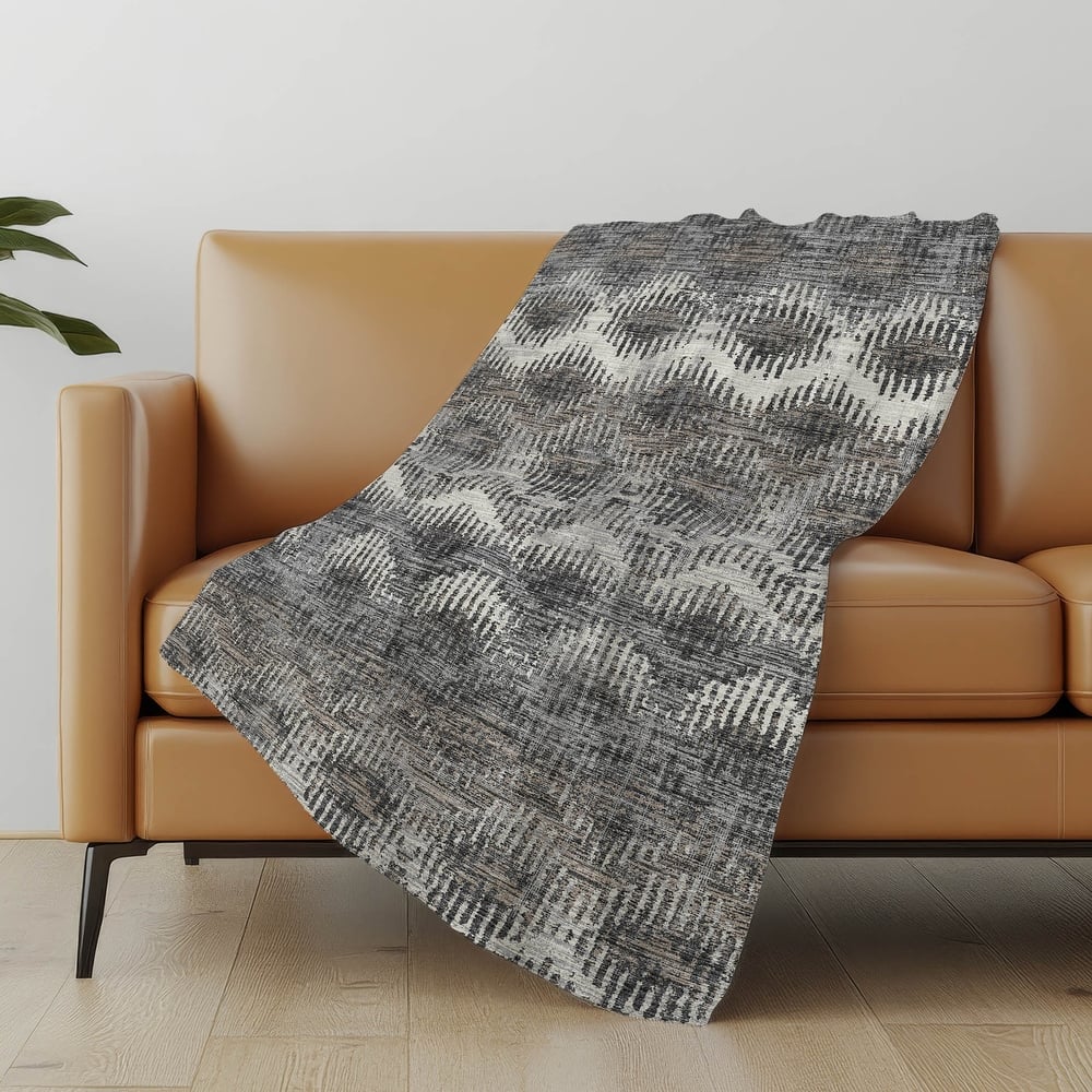 Premium Machine Washable ASB80 Modern Ombre Sherpa Throw Blanket