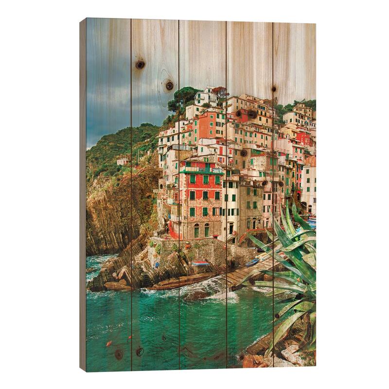 Coastal Town Of Riomaggiore (One Of the Cinque Terre), La Spezia Province, Liguria Region, Italy Print On Wood by Richard Duval - 40x26x1.5