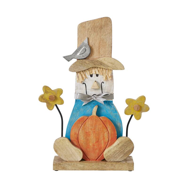 Whimsical Wooden Scarecrow 16.5x12.75x3 - N/A