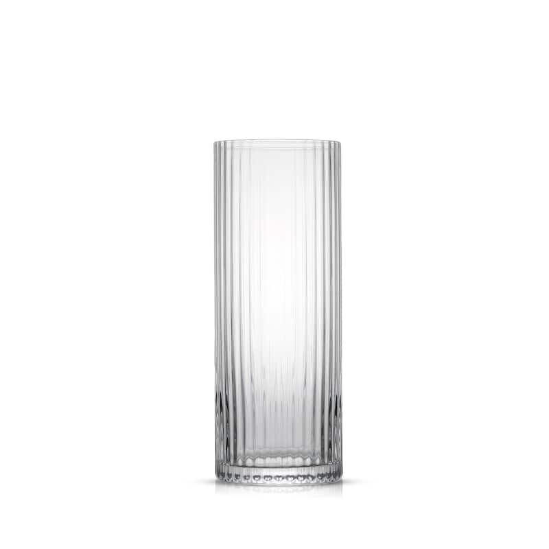 JoyJolt Elle Fluted Highball Juice Tumblers Glass - 16 oz - Set of 2 - 16 oz