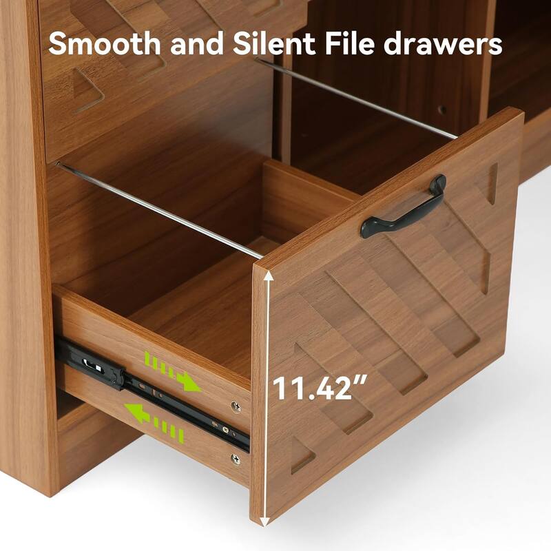 78.7" L-Shaped Executive Desk, Large Home Office Corner Desk with 2 File Drawers & Storage Shelves