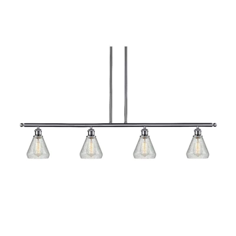Innovations Lighting Conesus 4 Light 48" Wide Linear Chandelier - Brushed Satin Nickel / Clear Crackle