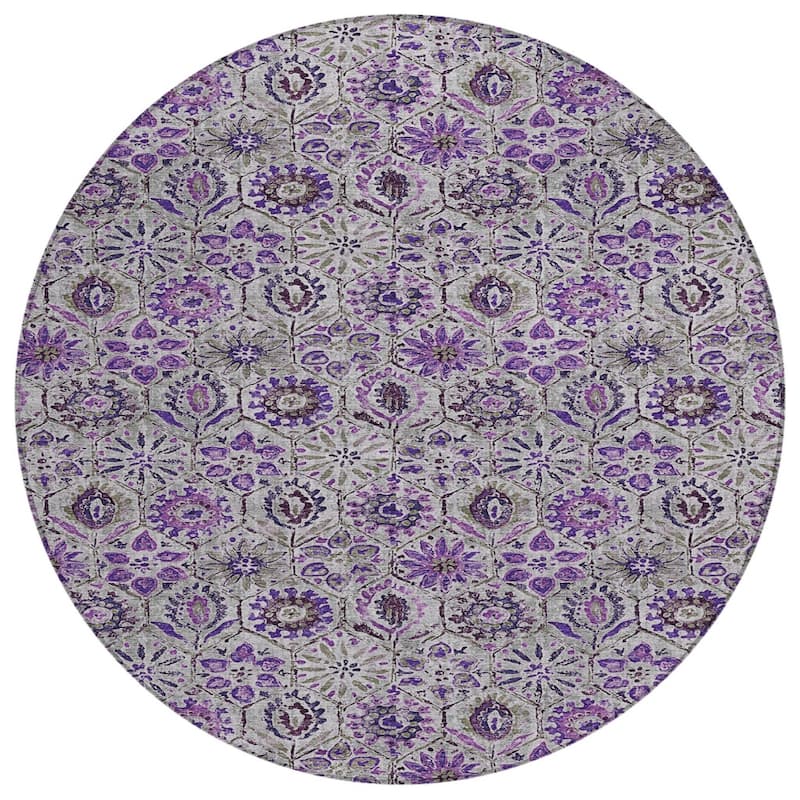 HomeRoots Floral Transitional Rectangle Outdoor Rug