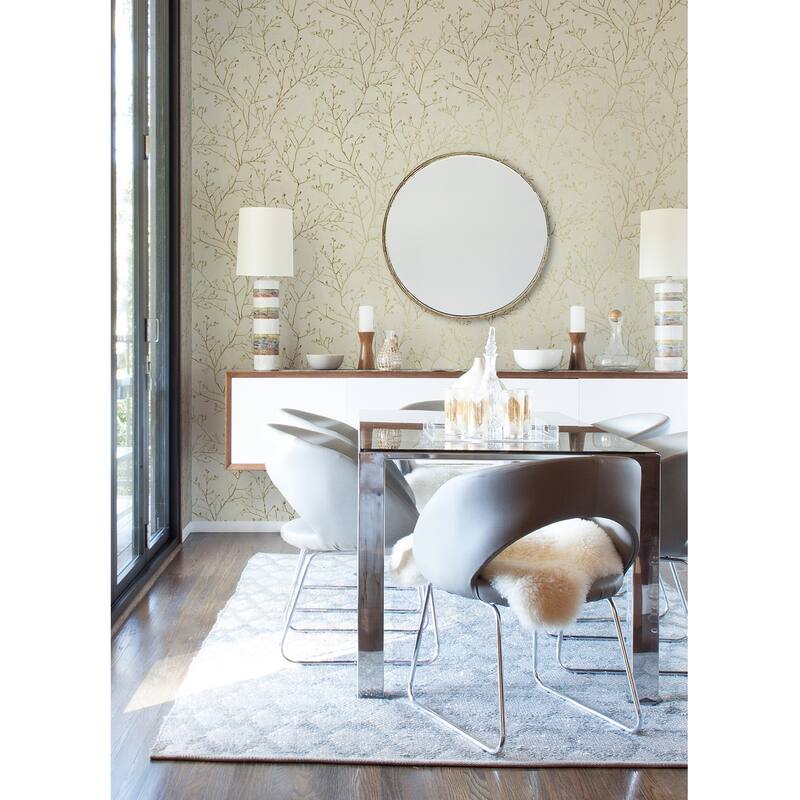 A-Street Prints Koura Gold Budding Branches Wallpaper