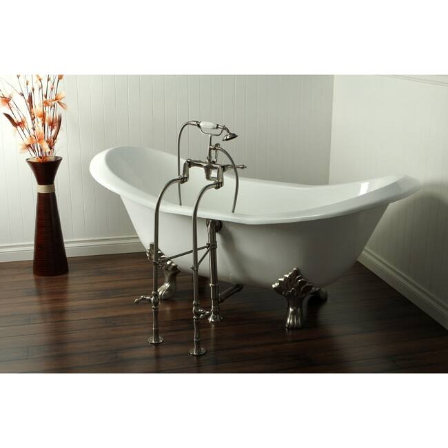 Kingston Brass Aqua Eden 72" Clawfoot Cast Iron Soaking Tub with
