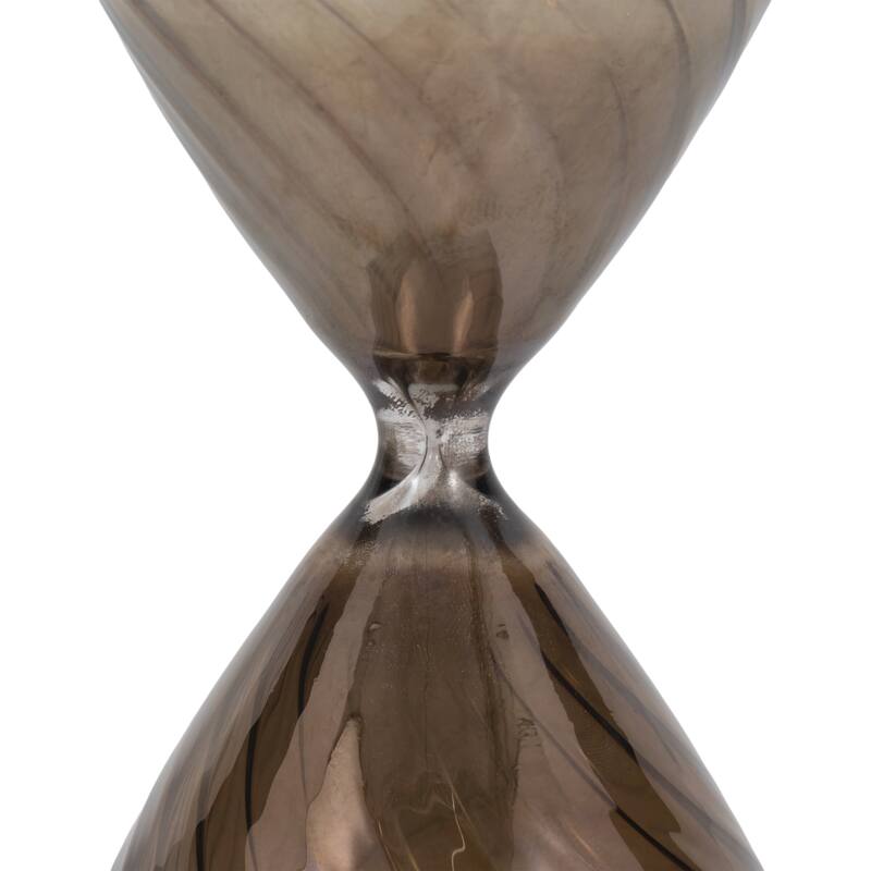 Modern Glass Hourglass Sculpture - Home Decor