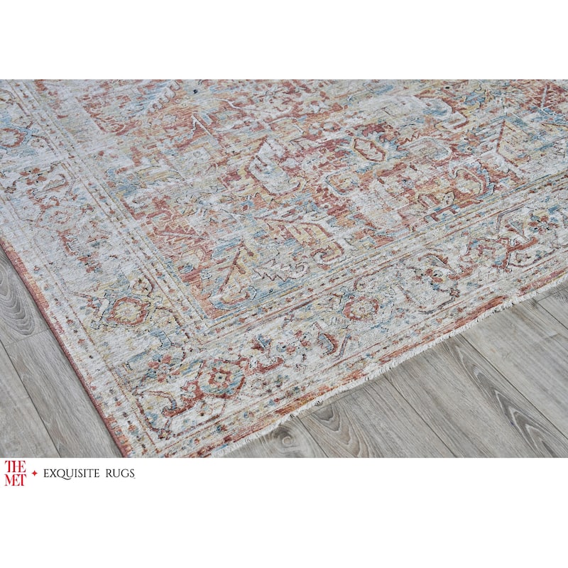 The Met X Exquisite Rugs Antique Loom Rust/Beige Area Rug.