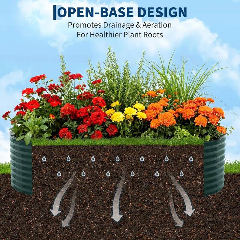 8x4x2 ft Galvanized Raised Garden Bed, Steel Planter Boxes with Zippered Screen Cover