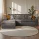 Option Left Chaise-Stripe Gray