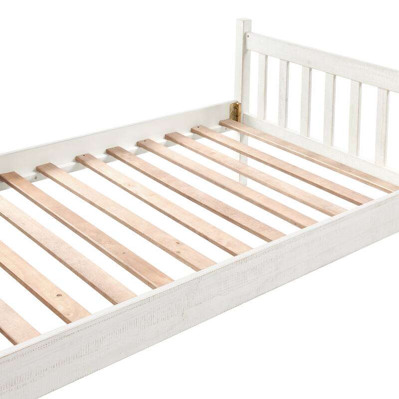 Windsor 3-Piece Wood Bedroom Set with Slat Twin Bed and 2 Nightstands