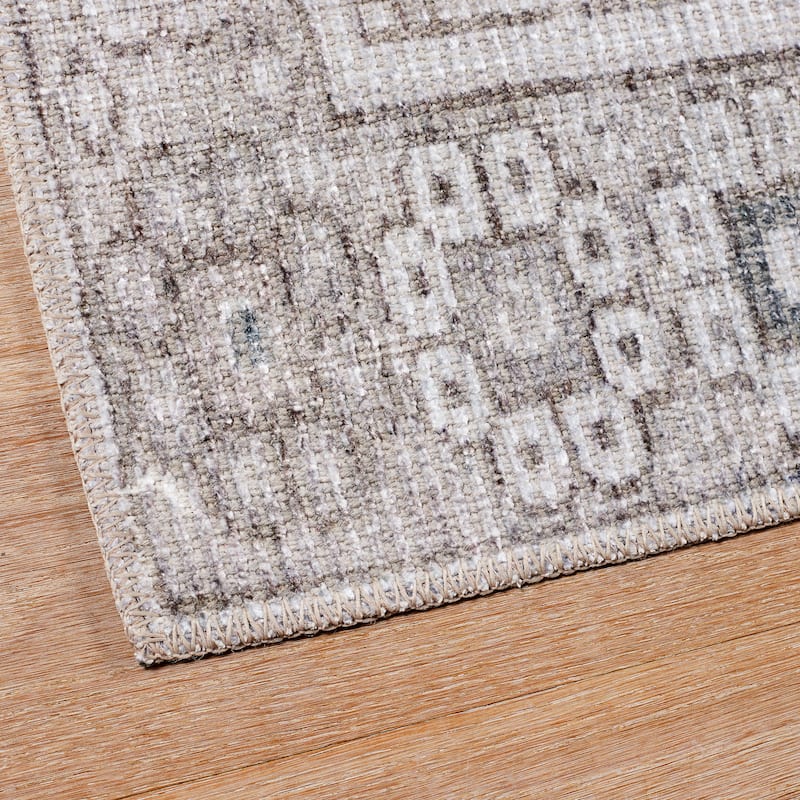 Terra by Obeetee Avalon Medallion Gray Rug