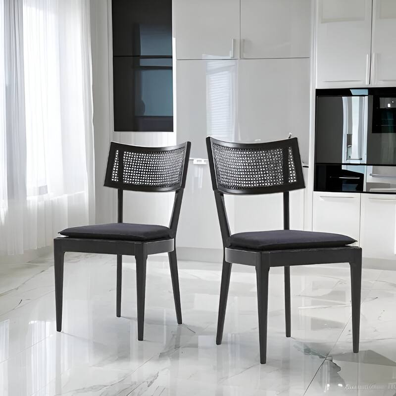 Modern Libby Style Cane Black Tina Cane Dining Chair