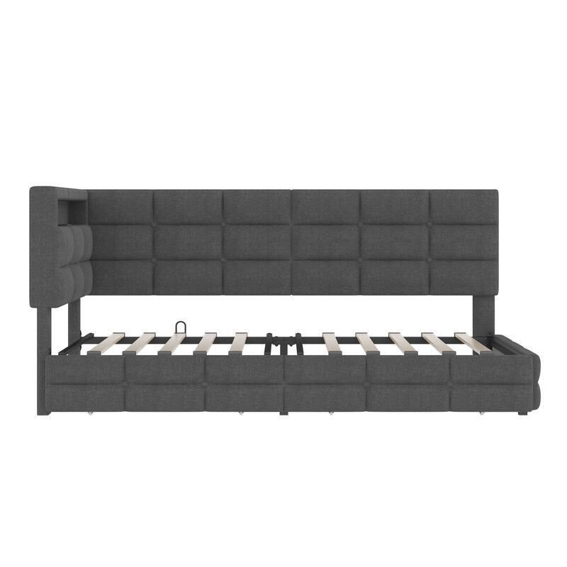 Twin Size Daybed with Storage 2 Drawers and Charging Station