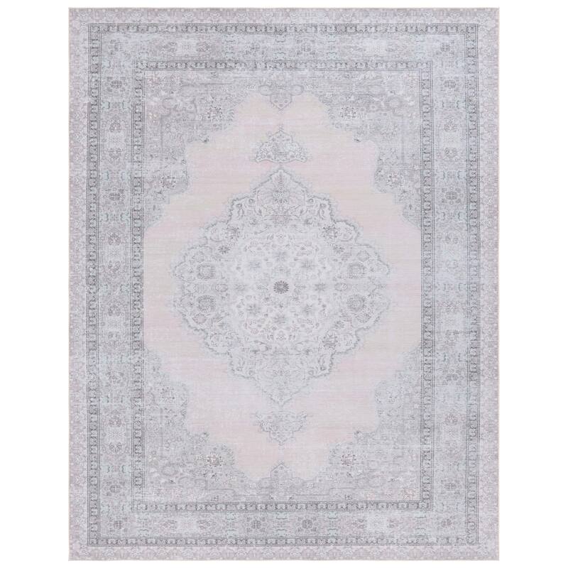 SAFAVIEH Tucson Machine Washable Slip Resistant Eleanore Oriental Medallion - 9' x 12' - Beige/Light Green - Rectangle