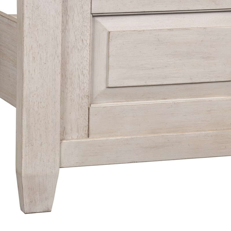Heartland Antique White Tobacco Queen Panel Bed