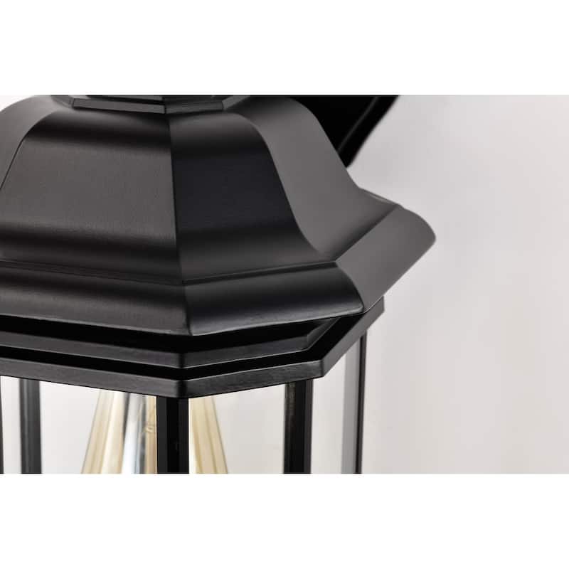 Hopkins Outdoor Large Wall Light Matte Black Finish Clear Glass