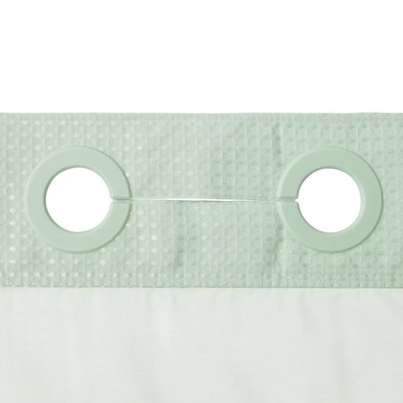 No Hook Waffle Weave Shower Curtain with Snap-in Liner