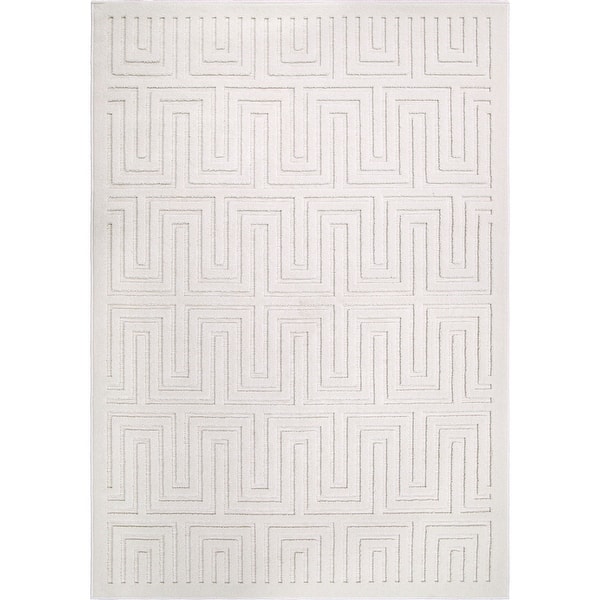 Orian Rugs Boucle Dovetail Geometric High Low Indoor Outdoor Area Rug