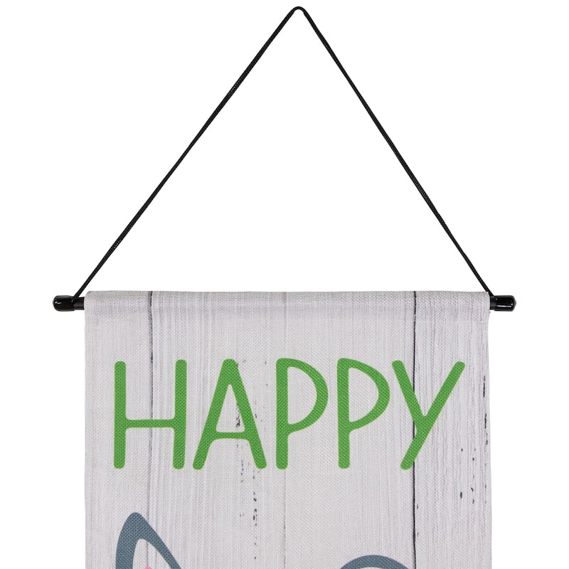 Set of 2 "Welcome" and "Happy Easter" Outdoor Hanging Door Banners 71"
