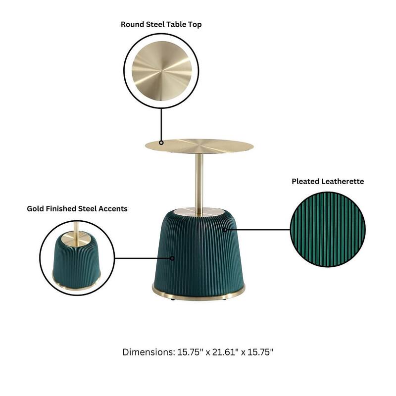 Manhattan Comfort Modern Anderson 2.0 Upholstered 3 Piece Table Set