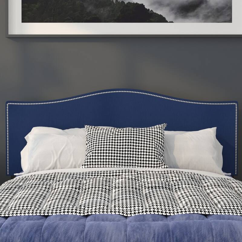 Arched Upholstered Headboard with Nailhead Trim