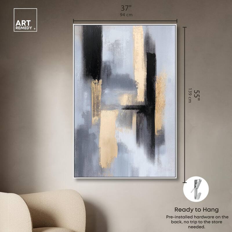 Onyx and Aureolin I Canvas by Art Remedy