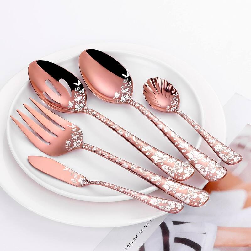 53Piece Silverware Set with Serving Utensils, Set for 8 On Sale