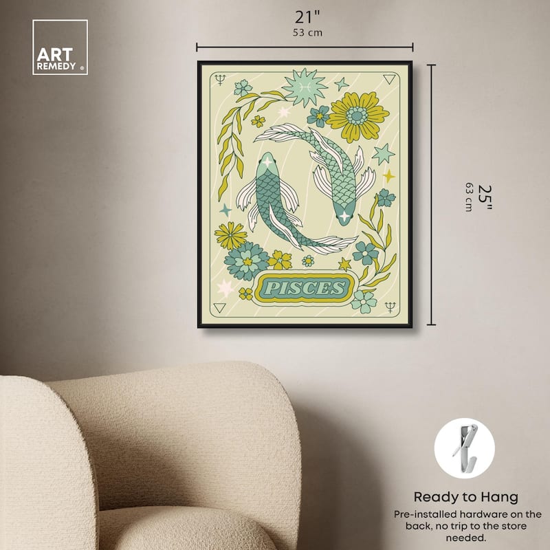 Pisces Stars Card Canvas by Art Remedy