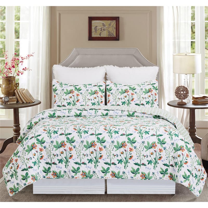 Clover Bug 3-Piece Cotton Quilt Set