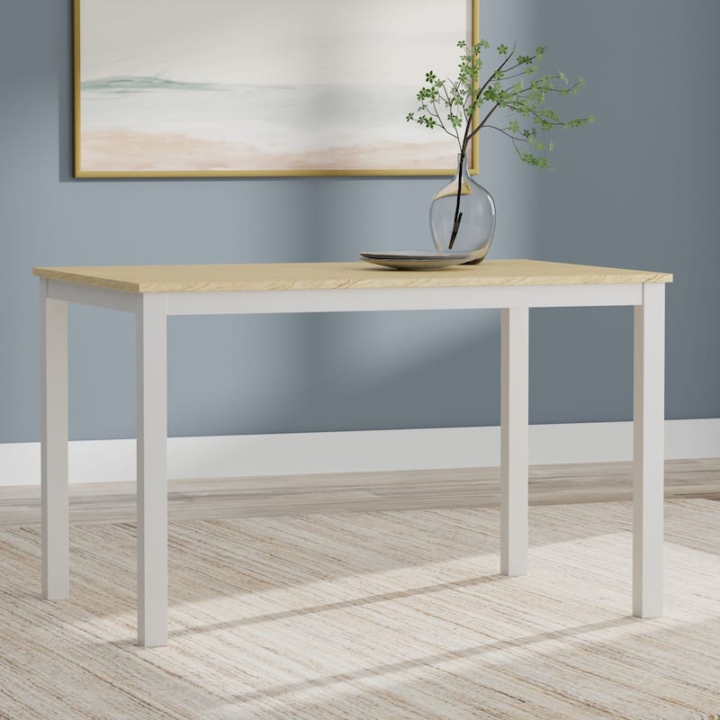 3-Piece Dining Set, 48" Rectangle Wood Table and Double X-Back Chairs