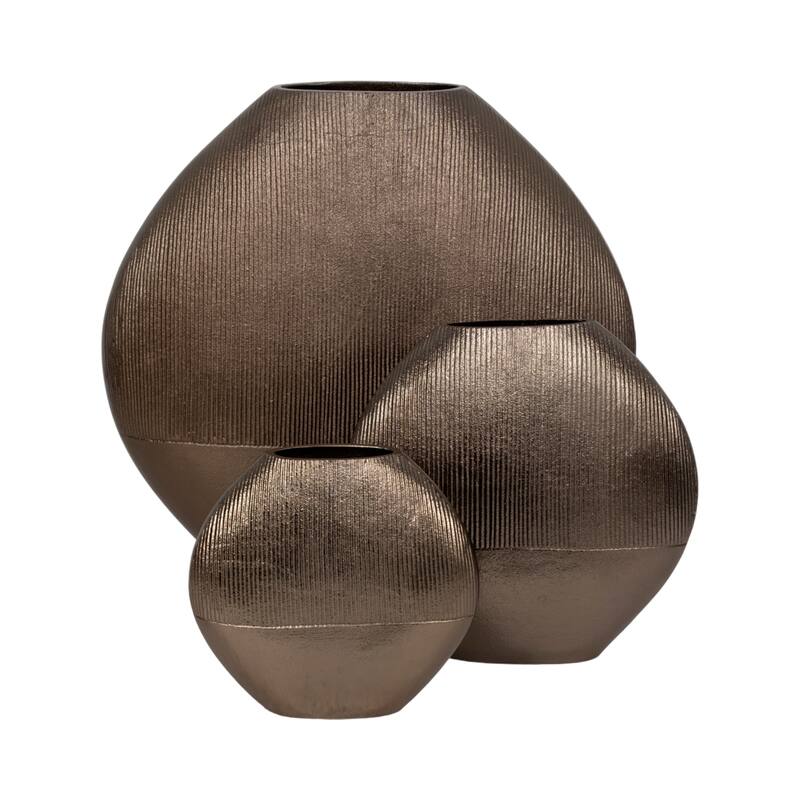 Modern Round Metal Table Vase - Flower Vase